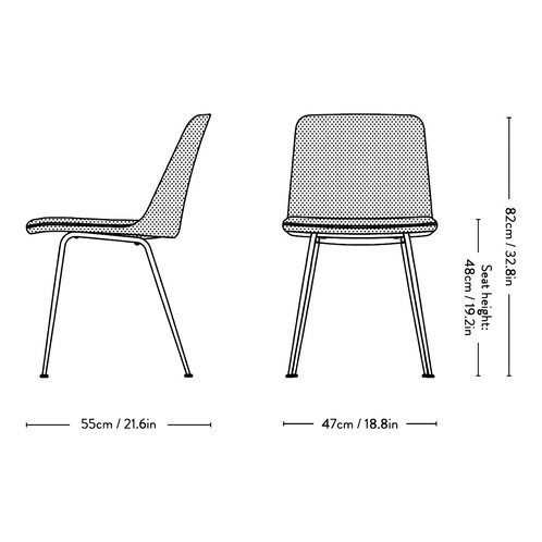 Dimensions RELY chaise LAM Angers